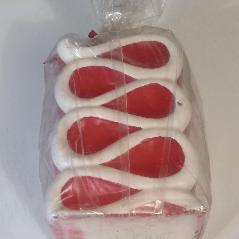 Christmas Ribbon Candy Candle 6" Tall