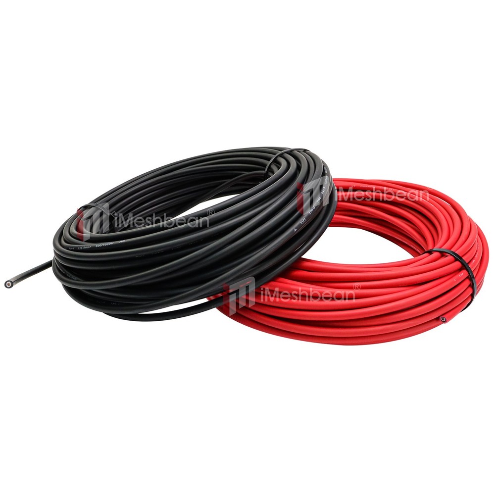 100ft Solar Panel Extension Cable 10AWG 6mm² Tinned Copper PV Cable Solar Wire
