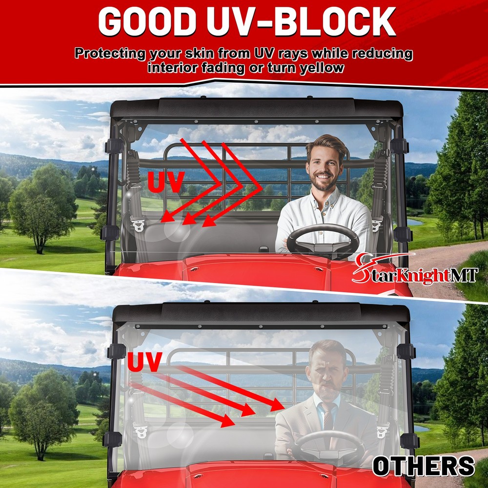 Front Windshield Windscreen Scratch Resistant for 2019-2026 Kawasaki Mule PRO-MX