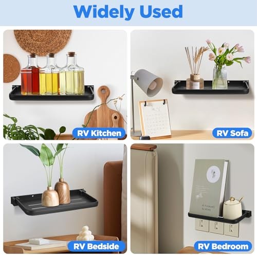 2 Pack Folding Wall Shelf for Bathroom, 90° Fold Up Floating Shelf, Wall