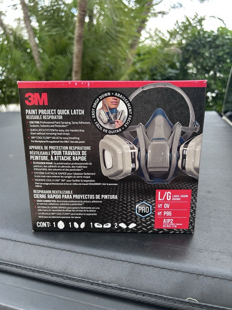 3M Paint Project Quick Latch Reusable Respirator, Size Large