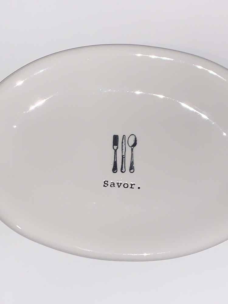 RAE DUNN Appetizer Plates "SAVOR"