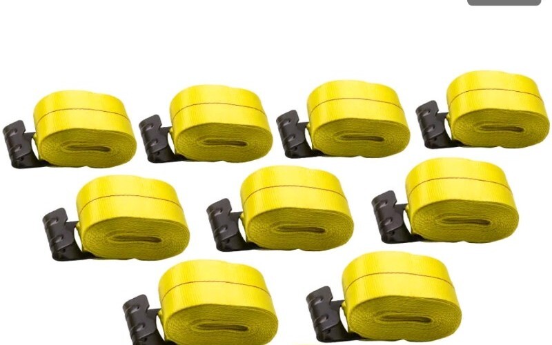 9pc  4" x 30' Winch Straps with  Flat Hook Flatbed Truck Trailer Tie Down Strap