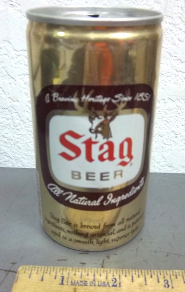 STAG pull top style beer can, Oklahoma printed on top, great graphics & colors