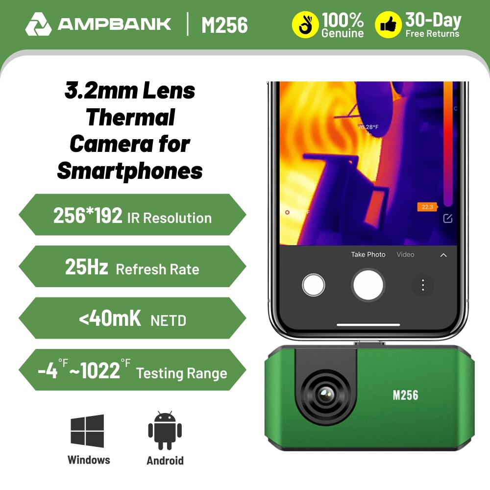 Thermal Camera for Android 256×192 IR Resolution Thermal Image Camera AMPBANK