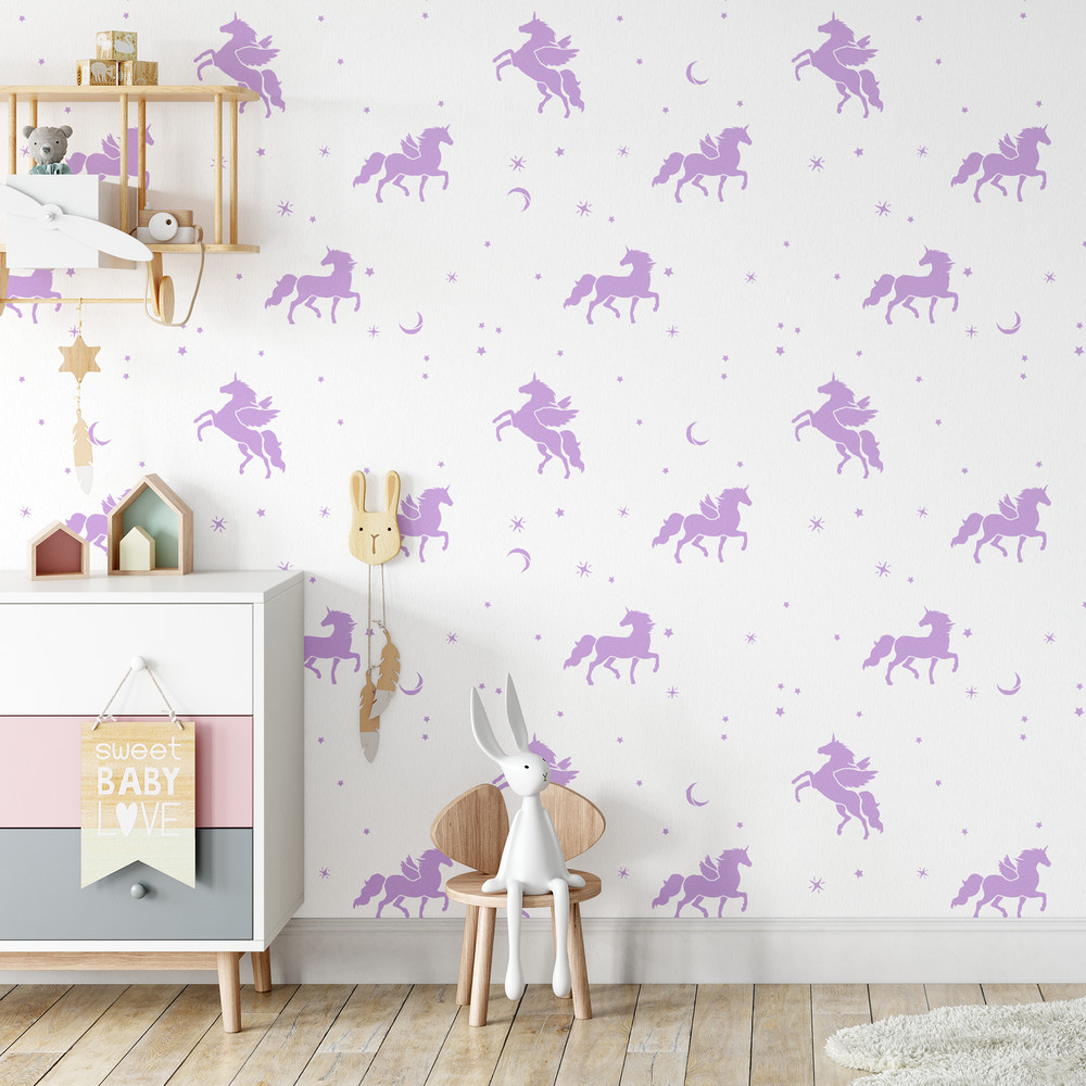 Magical Unicorn Pattern Wall Stencil - Durable & Reusable Mylar Stencils