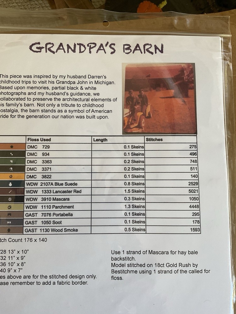 Cross Stitch Pattern Grandpa’s Barn New