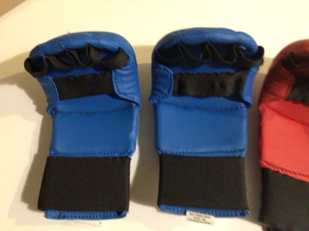 ProForce Gladiator karate sparring mitts. red and blue size medium