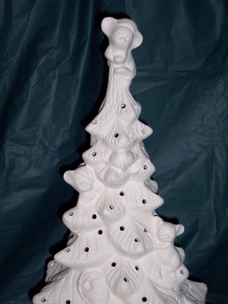 Ceramic Bisque Ready to Paint Mouse Tree with Light Kit