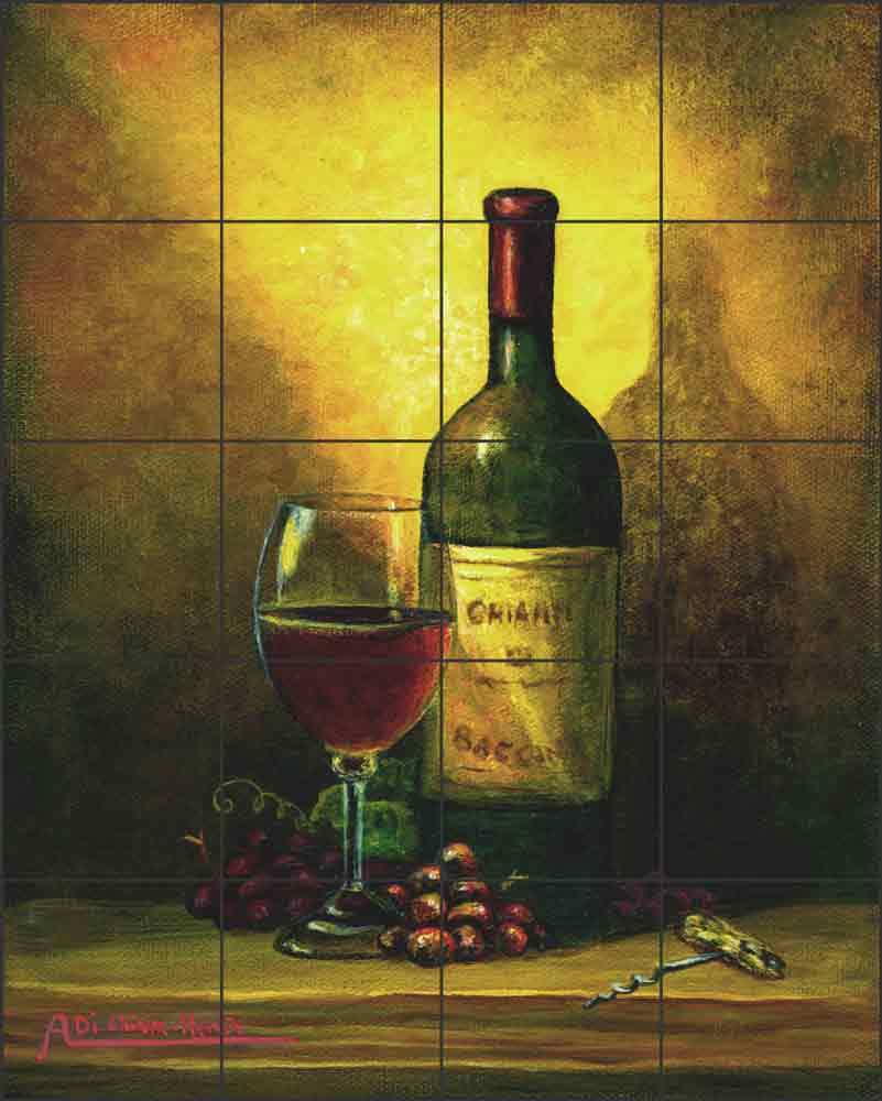 Wine Tile Backsplash Di Chaira Cellar Kitchen Art Ceramic Mural ADCH016