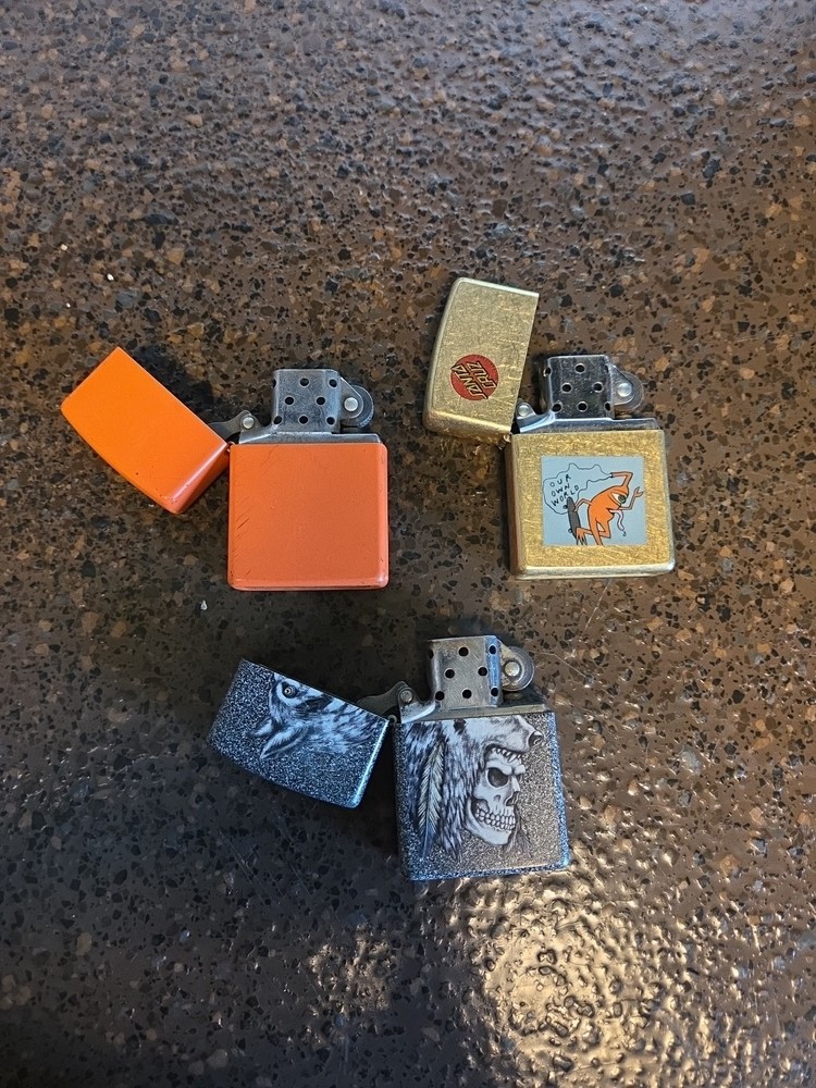 3 Zippo Lighters- Untested