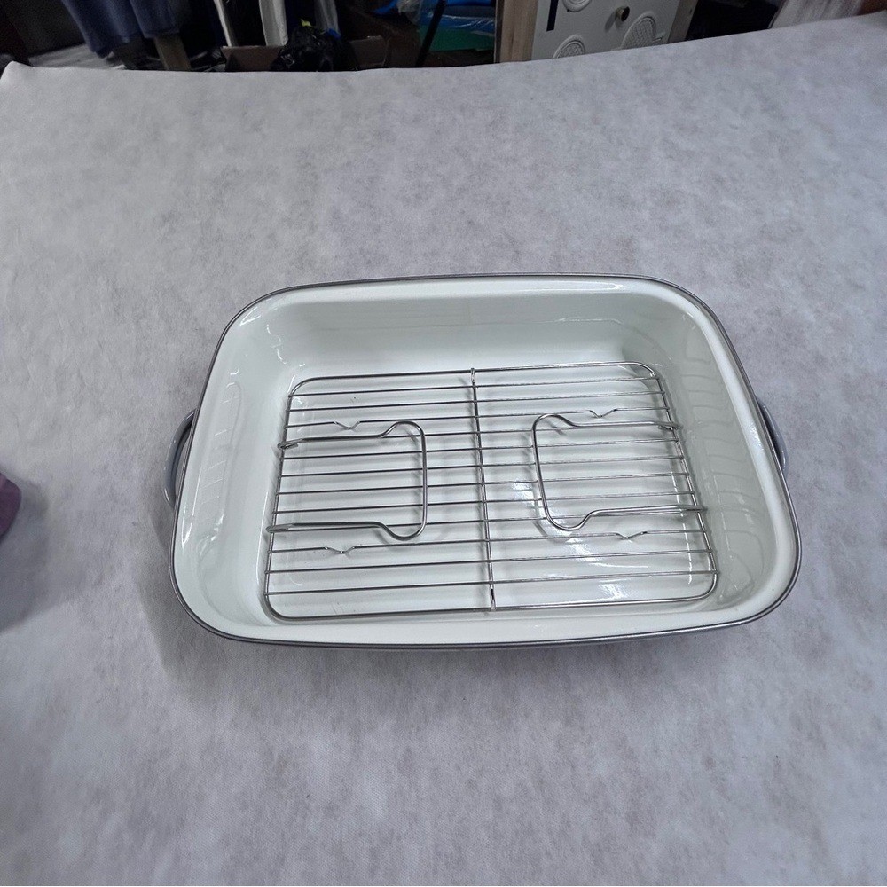 PIONEER White and Silver Bakeware Set Roaster