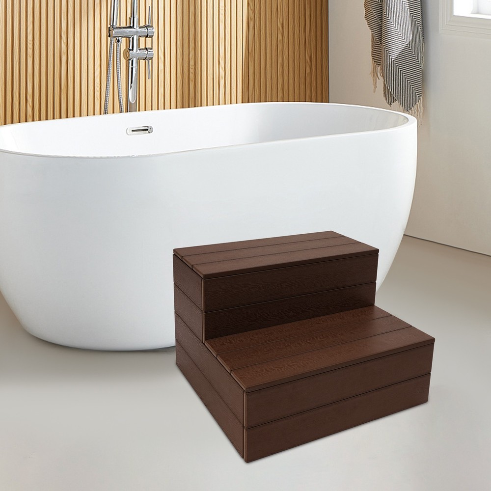Bathtub Steps Rectangular Spa Steps Modern Hot Tub Stairs 2-Step Hot Tub Step