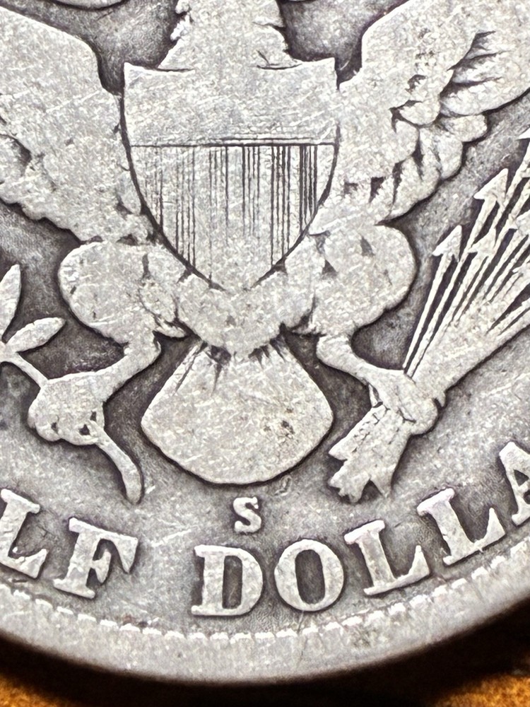 1912 S Silver Barber Half Dollar, 90% Silver