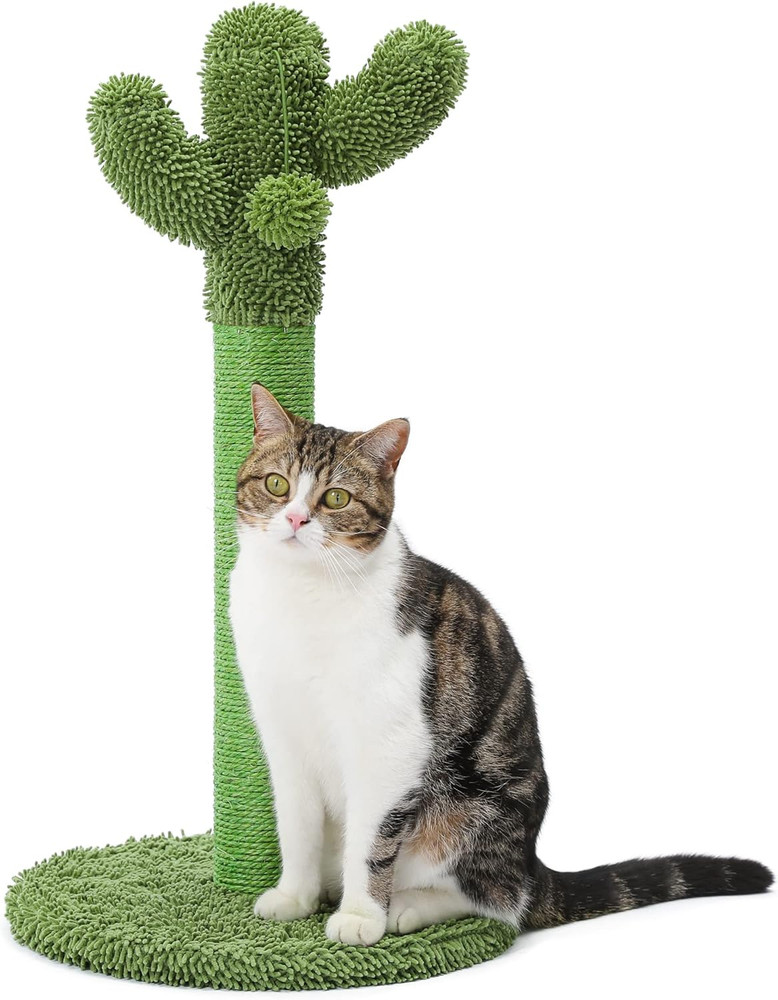 Made4Pets Cat Scratching Post, 25.6" Cactus Cat Scratcher Kitten Scratch Post wi