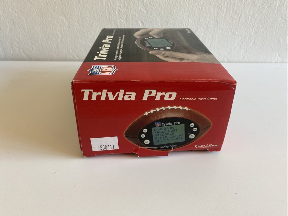 NFL Trivia Pro Electronic Hand Held Trivia Game in Box TESTED WORKING