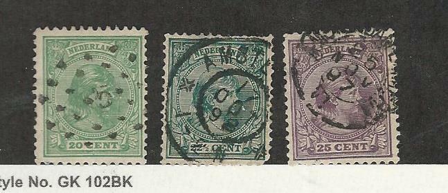 Netherlands, Postage Stamp, #46-48 Used, 1894, JFZ