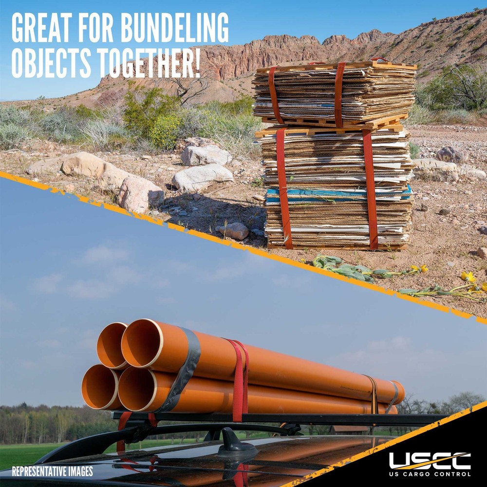 USCC 2" X 15' Endless Ratchet Straps - Red