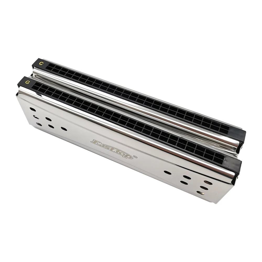 EASTTOP 24Hole Double-Sided Harmonica Tremolo Diatonic Harmonica Blues Harp C&G