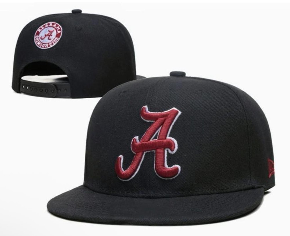 Alabama Crimson Tide Snapback Hat Black Script A NCAA Adjustable Fit Cap