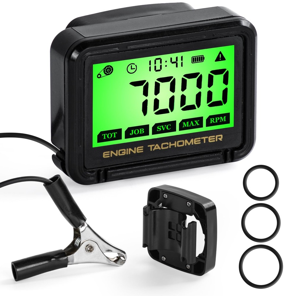 Digital Chainsaw Tachometer Motorcycle Pulse Engine Tachometer Adjustable Gre...