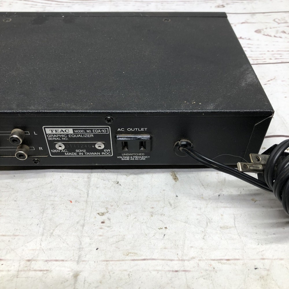 TEAC EQA-10 Stereo Graphic Equalizer Missing Some Knobs Power On UNTESTED READ!