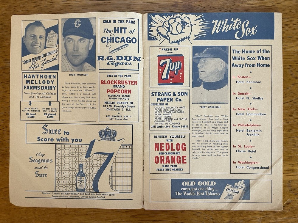 1950 baseball program St Louis V Chicago White Sox Official Score Book