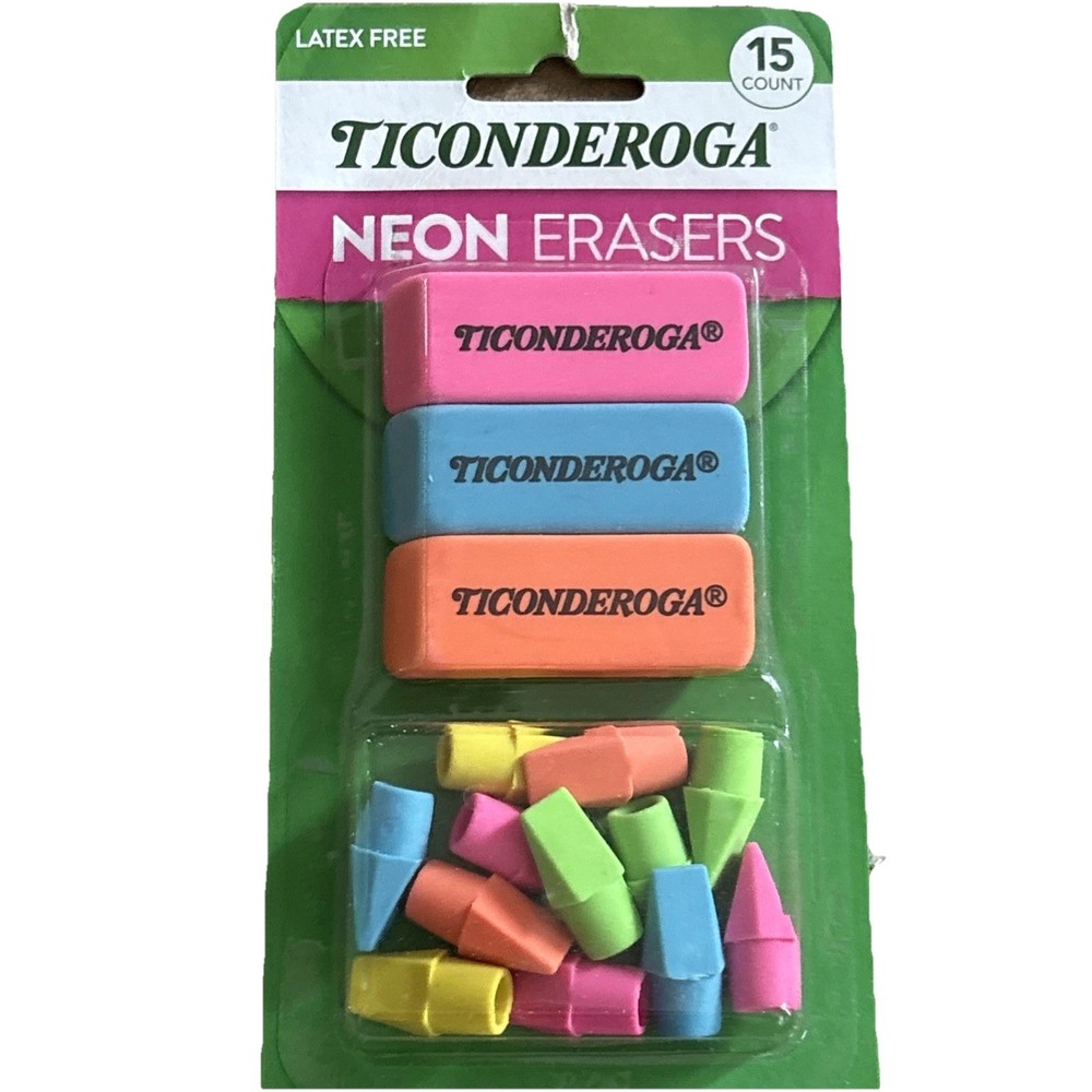 Dixon Ticonderoga #2 HB Pencils 24 Unsharpened + 12 Sharpened + Erasers