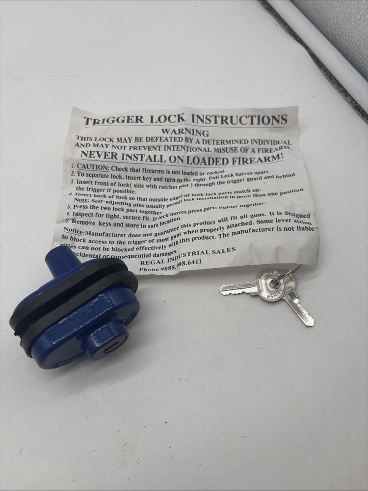 Regal Trigger Lock w/ 2 Keys Never Used