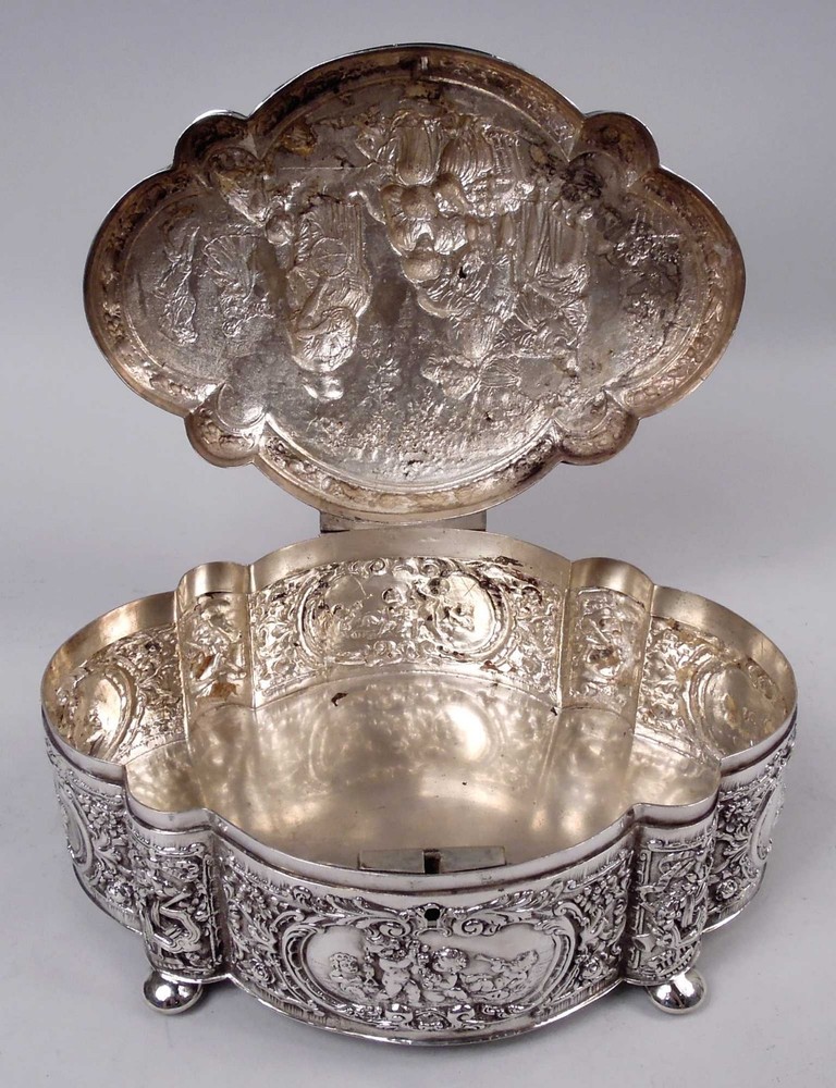 Antique Box Rococo Revival Casket German Sterling Silver