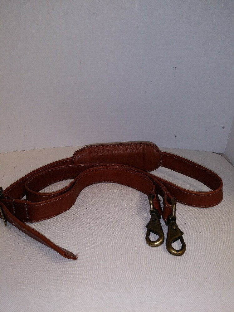 Leather Shoulder Strap Dark Tan