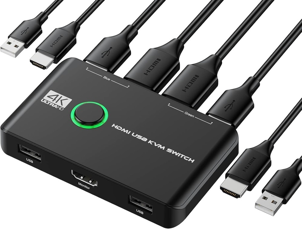 High-Performance 4K KVM Switcher - HDMI & USB for Seamless Device Sharing