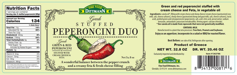 Stuffed Peperoncini Peppers Cheese 32.8oz