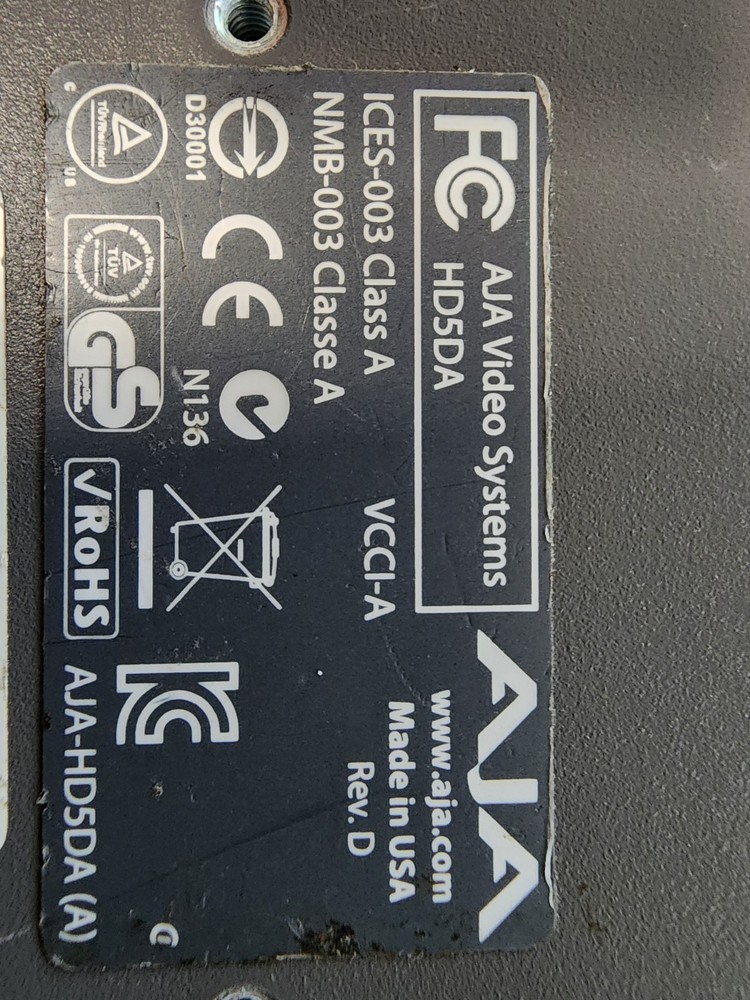 AJA HD5DA HD/SD-SDI Distribution Amp Amplifier Module System Unit