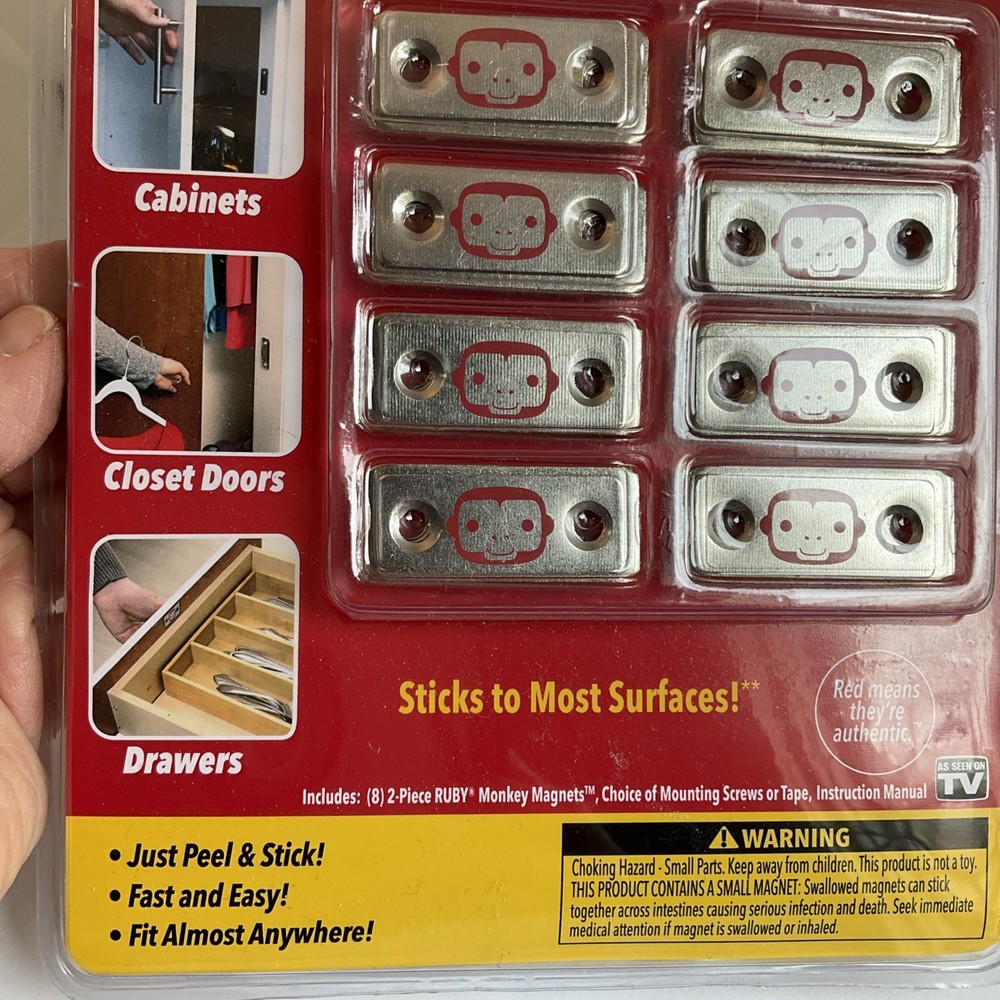 Ruby Monkey Magnets Ultra-Thin Magnetic Plates Keep It All Shut, As seen on TV
