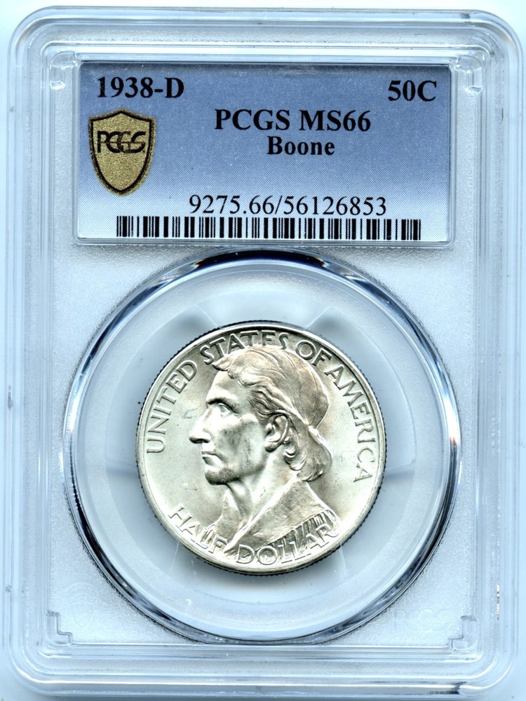 1938-D Boone Silver Commemorative, PCGS MS66