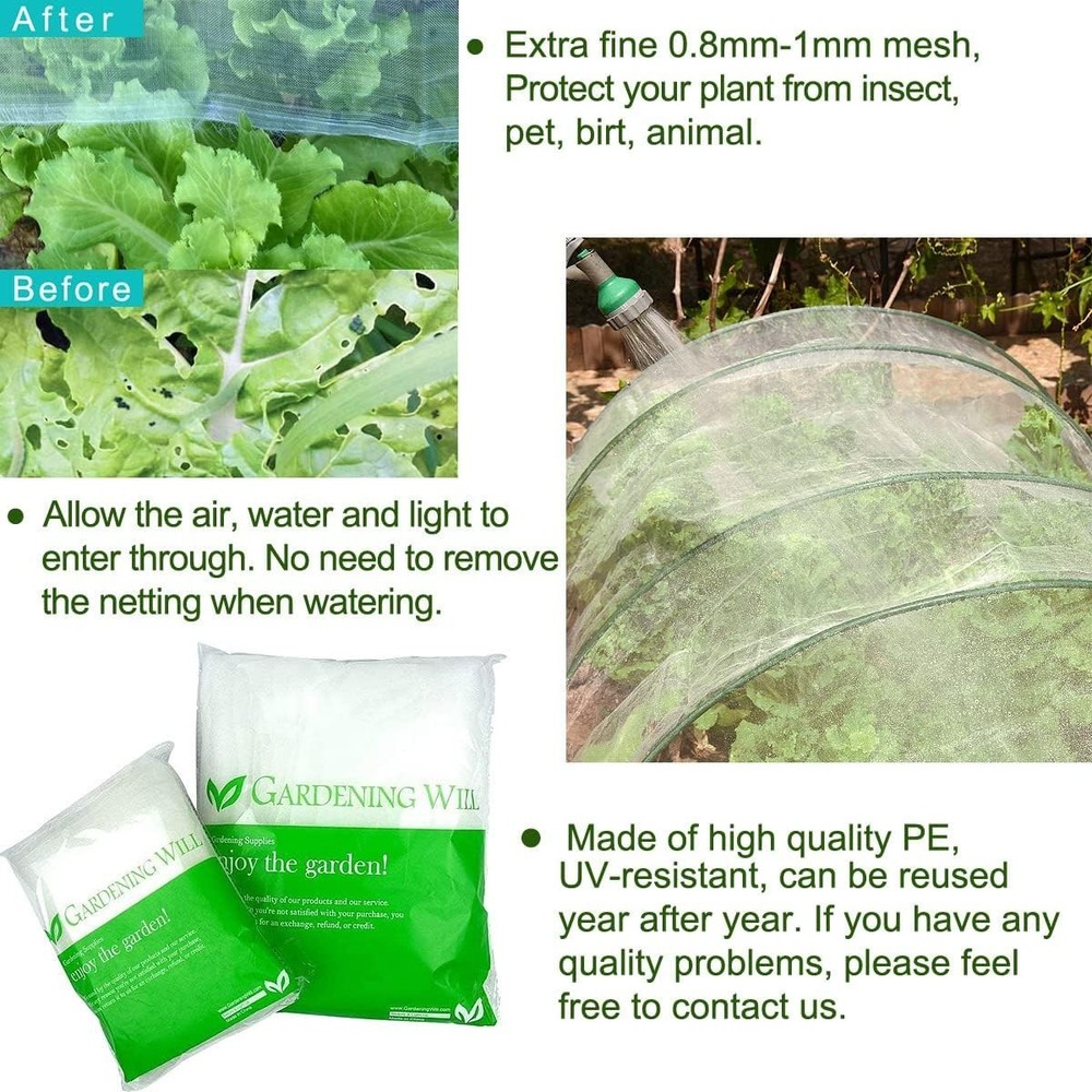 Customizable 5x10ft Fine Mesh Netting for Effective Garden Pest Control