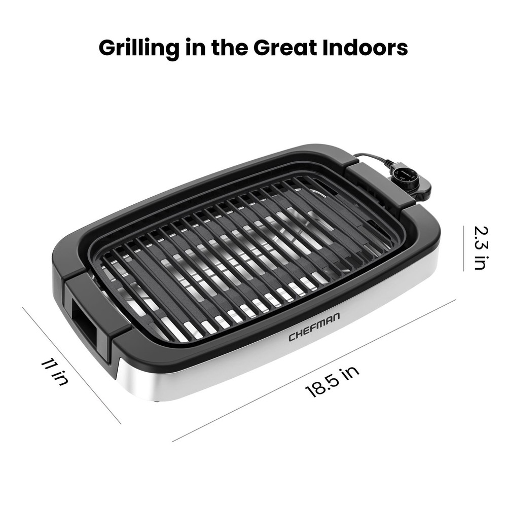 NIB Chefman Indoor Electric Grill 6 Serving Smokeless Temperature Control