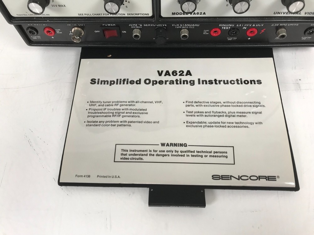 Sencore VA62A Universal Video Analyzer - Free Shipping