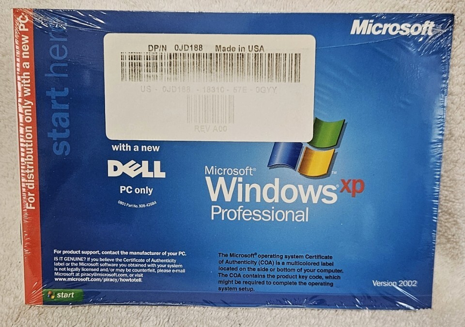 Microsoft Windows XP Professional Dell Service Pack 2 Reinstallation CD ~ SP2
