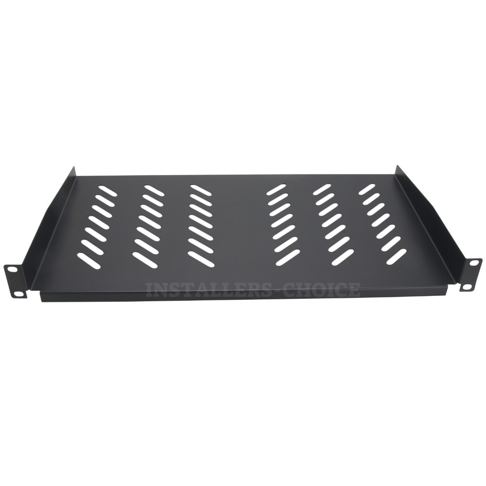 2-Pack Vented Server Shelf 1U Rack Mount 19", 10" Deep, 11lb Capacity, Black