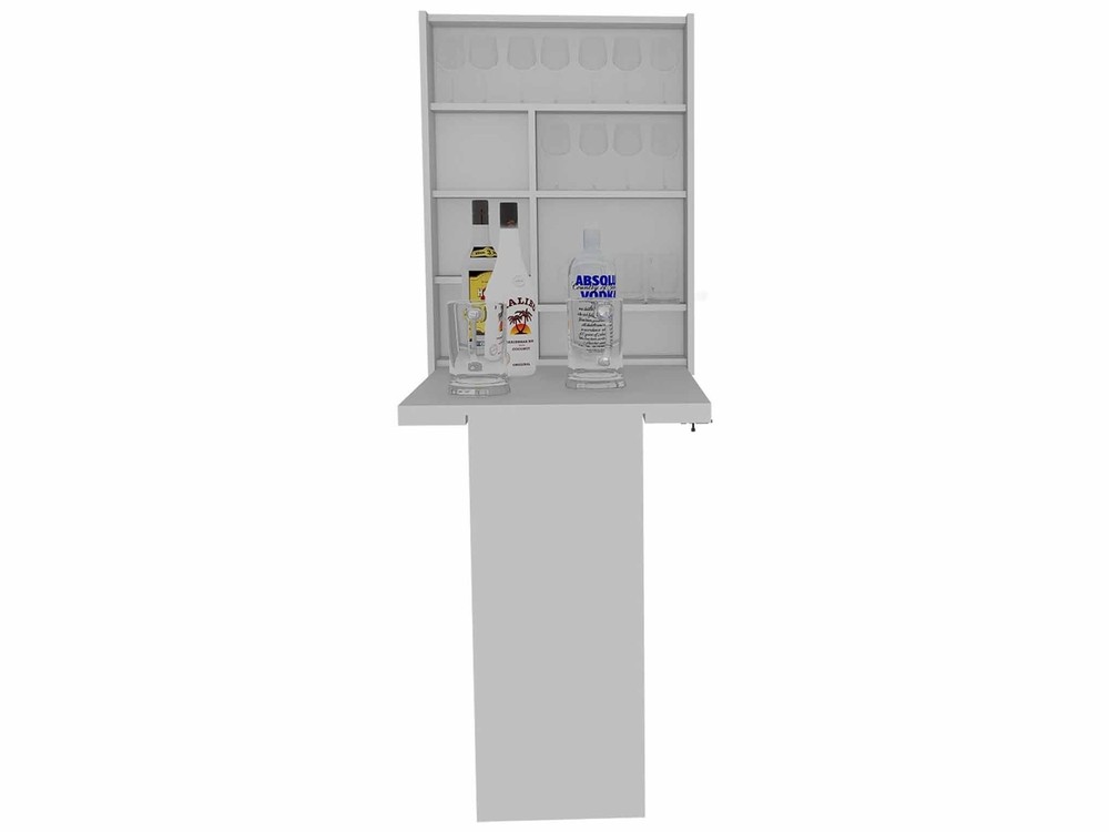Vatta Wall Foldable Table, Seven Interior Shelves, Extending Table