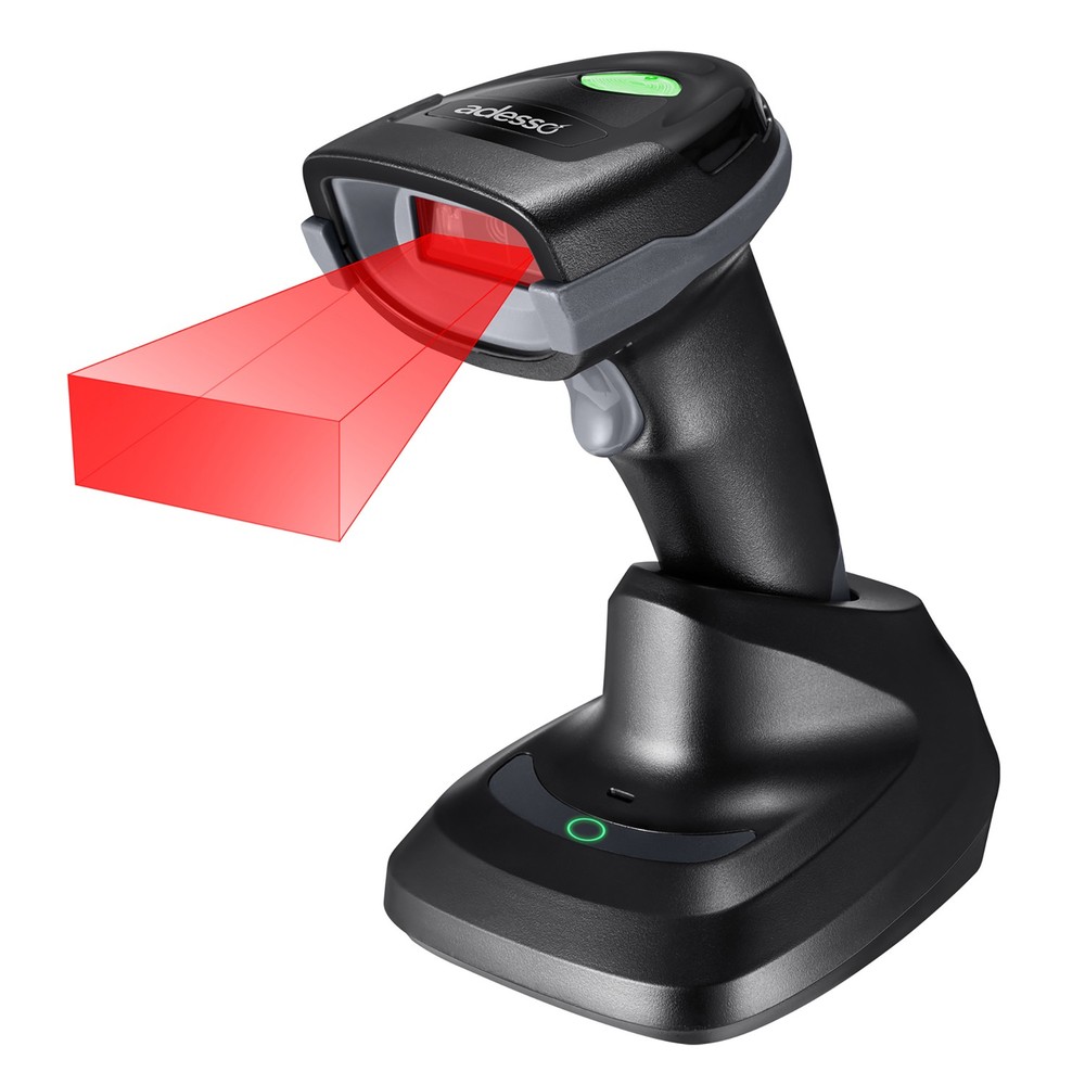 NuScan 3000 Bluetooth 2.4 GHz USB 2D Handheld Barcode Scanner, Cradle