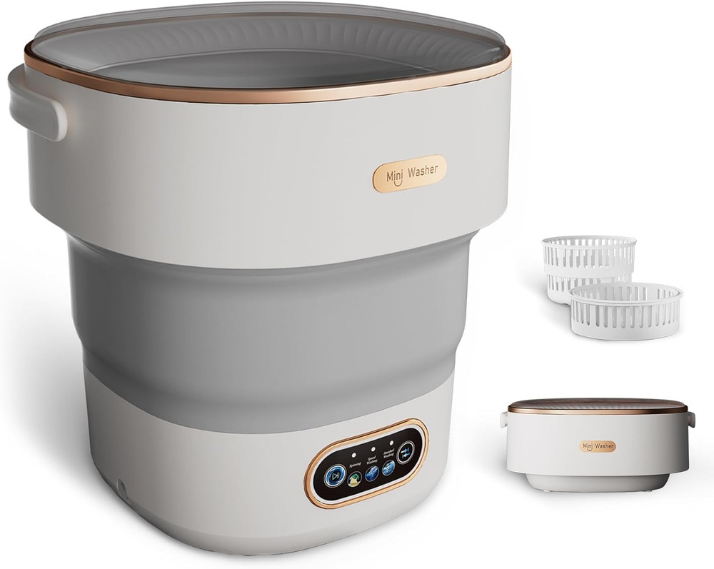 Mini Laundry Machine 16L — Foldable Portable Laundry Machine and Spinner for Bab