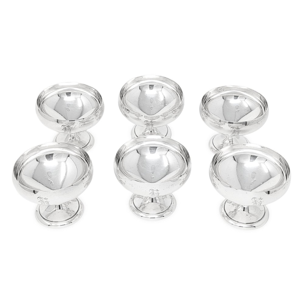 Wallace Sterling Silver "G" Monogram Champagne/Sherbets (6)