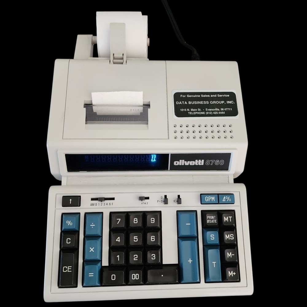 ​Vintage Olivetti 8760 Printing Calculator Tested Working Desktop Adding Machine