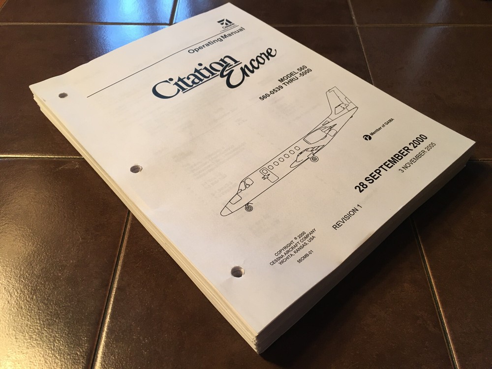 Citation Encore 560 Operating Manual
