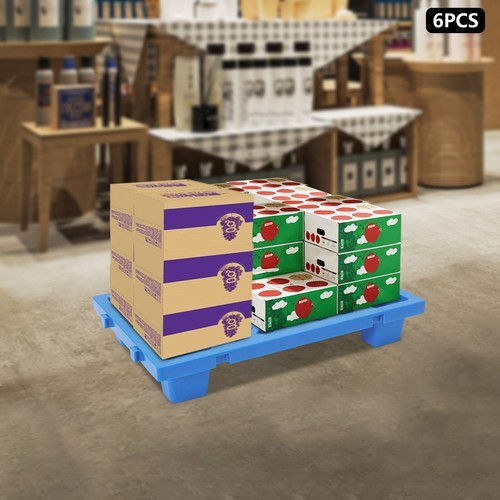 6-Piece Interlocking Plastic Pallets for Efficient Storage in Warehouses