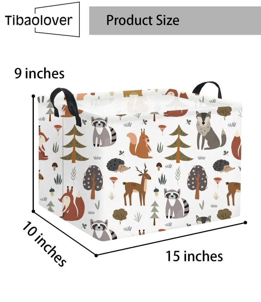 Rectangular Kids Storage Bin Animal Gift Basket Toy Organizer Shelf Decor