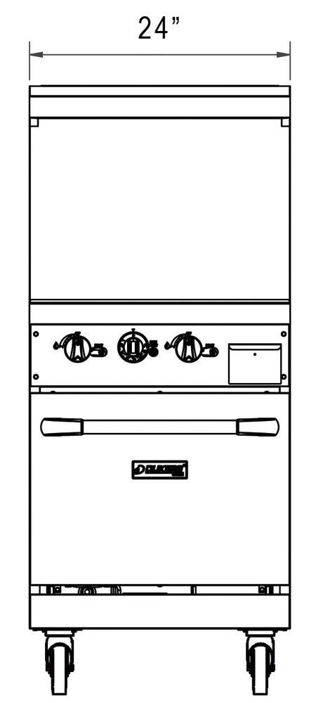 DCR24-GM 24″ Gas Range with 24″ Griddle